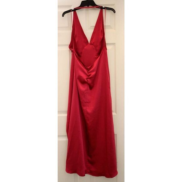 Free People OB1874583 Women's Sz Small Pink Satin Halter Low Back Maxi Dress - Picture 2 of 13